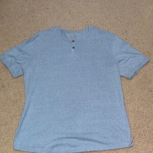 Bass Sky Blue Short Sleeve Henley